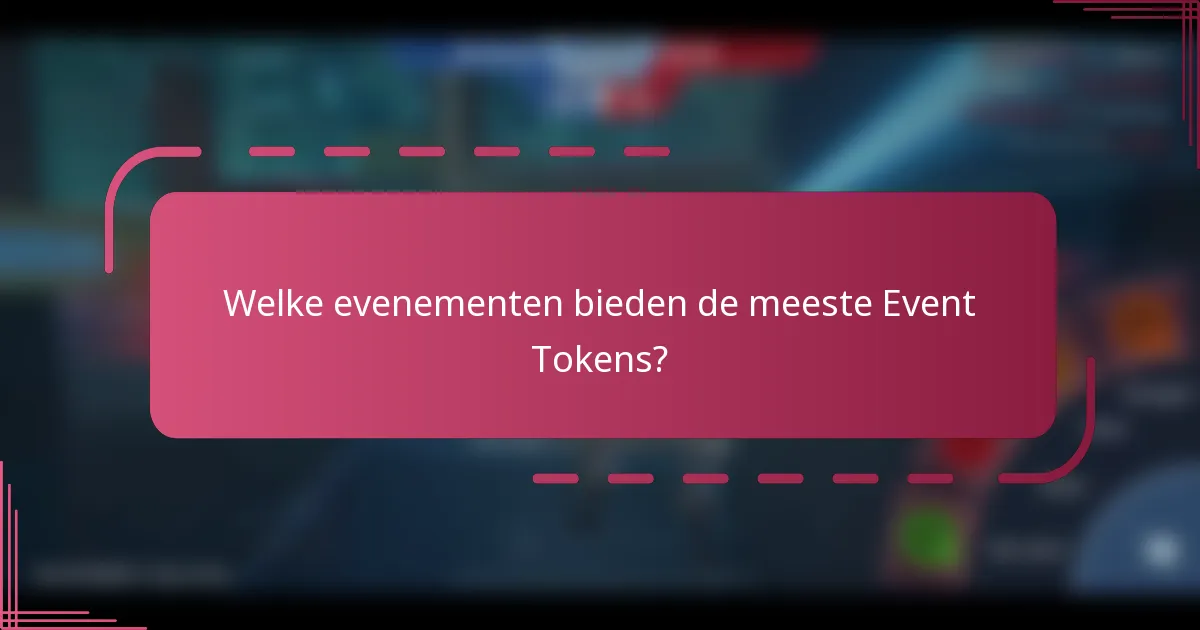 Welke evenementen bieden de meeste Event Tokens?